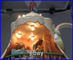 Rare Enesco 1993 Teapot Bungalow MusicBox'Twas The Night Before Christmas VIDEO