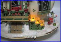 Rare Enesco 1993 Teapot Bungalow MusicBox'Twas The Night Before Christmas VIDEO