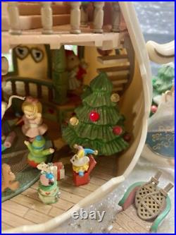 Rare Enesco 1993 Teapot Bungalow MusicBox'Twas The Night Before Christmas Works