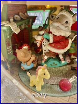 Rare Enesco 1993 Teapot Bungalow MusicBox'Twas The Night Before Christmas Works