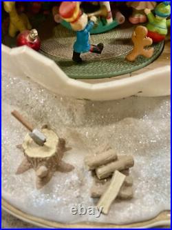 Rare Enesco 1993 Teapot Bungalow MusicBox'Twas The Night Before Christmas Works