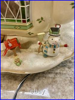 Rare Enesco 1993 Teapot Bungalow MusicBox'Twas The Night Before Christmas Works