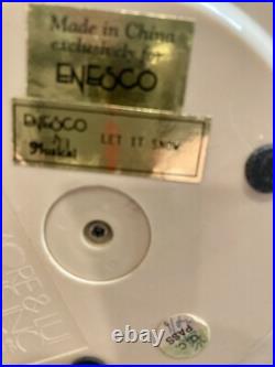 Rare Enesco 1993 Teapot Bungalow MusicBox'Twas The Night Before Christmas Works