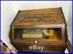 Rare Estate Antique 1887 Original Chautauqua Roller Organ Monkey