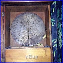 Rare Exward Selling Coin Operated Walnut Music Box Metal Disc Player