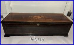 Rare Giant (31.5 Inch) Antique Swiss Forte-Piano Harmonique Cylinder Music Box