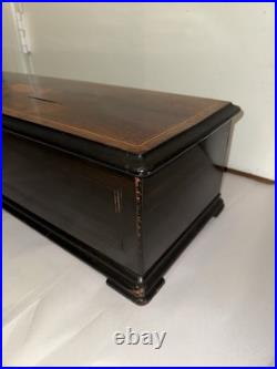 Rare Giant (31.5 Inch) Antique Swiss Forte-Piano Harmonique Cylinder Music Box