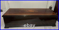 Rare Giant (31.5 Inch) Antique Swiss Forte-Piano Harmonique Cylinder Music Box