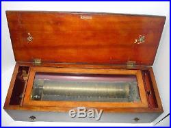 Rare Heavy Vintage Antique Music Box For Restoration Or Repair, Side Crank