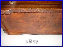 Rare Heavy Vintage Antique Music Box For Restoration Or Repair, Side Crank