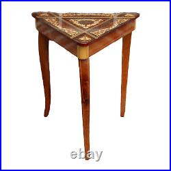 Rare Italian Music Box Table in Triangular Shape