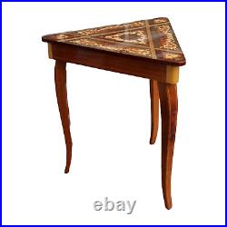 Rare Italian Music Box Table in Triangular Shape