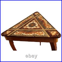 Rare Italian Music Box Table in Triangular Shape