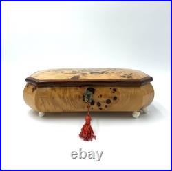 Rare Italian Sorrento Wood Swiss Reuge Music Box w Key- Plays Nadia Theme Rare Italian Sorrento Wood Swiss Reuge Music Box w Key- Plays Nadia Theme