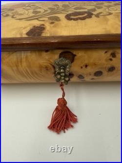 Rare Italian Sorrento Wood Swiss Reuge Music Box w Key- Plays Nadia Theme