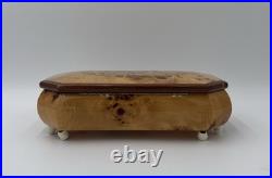 Rare Italian Sorrento Wood Swiss Reuge Music Box w Key- Plays Nadia Theme