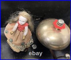 Rare Large 21 Antique Swiss Cylinder Music Box Bells & Dancing Ballerinas Vtg