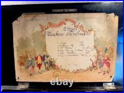 Rare Large Antique Swiss Orchestral Cylinder Music Box With Drum And Bells