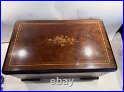 Rare Large Antique Swiss Orchestral Cylinder Music Box With Drum And Bells