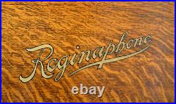 Rare Oak Regina Reginaphone Desk Music Box & Phonograph Ships Worldwide