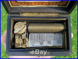 Rare SMALL Antique 1882 Patent PAILLARD Swiss Cylinder Music Box NEEDS REPAIR