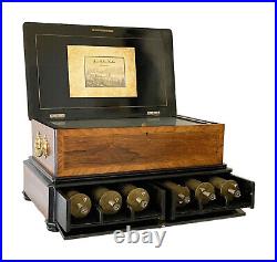 Rare Swiss 7-cylinder Music Box By Jean Billon Haller