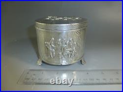 Rare Swiss Antique Thorens (Reuge) Music Box Silver Powder Case Made In Denmark