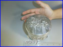 Rare Swiss Antique Thorens (Reuge) Music Box Silver Powder Case Made In Denmark