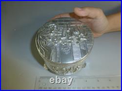 Rare Swiss Antique Thorens (Reuge) Music Box Silver Powder Case Made In Denmark