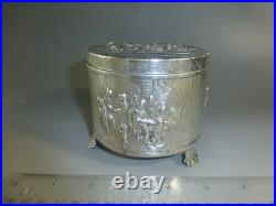 Rare Swiss Antique Thorens (Reuge) Music Box Silver Powder Case Made In Denmark