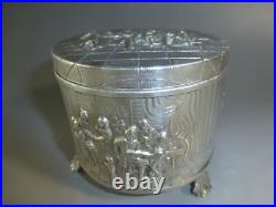 Rare Swiss Antique Thorens (Reuge) Music Box Silver Powder Case Made In Denmark