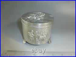 Rare Swiss Antique Thorens (Reuge) Music Box Silver Powder Case Made In Denmark