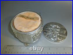 Rare Swiss Antique Thorens (Reuge) Music Box Silver Powder Case Made In Denmark