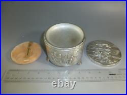 Rare Swiss Antique Thorens (Reuge) Music Box Silver Powder Case Made In Denmark