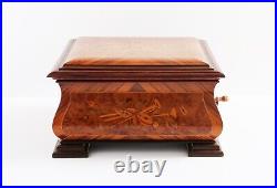 Rare Thorens AD-41 Large Music Box Sorrento Wood Inlay Pre Reuge 11 Disc