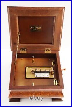 Rare Thorens AD-41 Large Music Box Sorrento Wood Inlay Pre Reuge 11 Disc