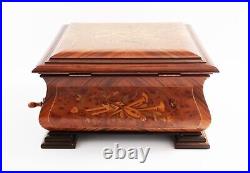 Rare Thorens AD-41 Large Music Box Sorrento Wood Inlay Pre Reuge 11 Disc