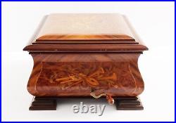 Rare Thorens AD-41 Large Music Box Sorrento Wood Inlay Pre Reuge 11 Disc