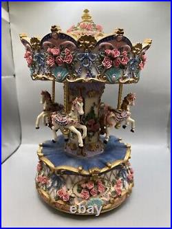 Rare Vintage 1970's Victorian Large Victorian Swiss Roses Carousel Horse