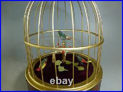 Rare Vintage 3 Birds Singing Bird Box / Cage Music Box Automaton (watch Video)