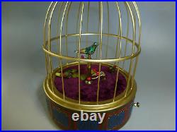Rare Vintage 3 Birds Singing Bird Box / Cage Music Box Automaton (watch Video)