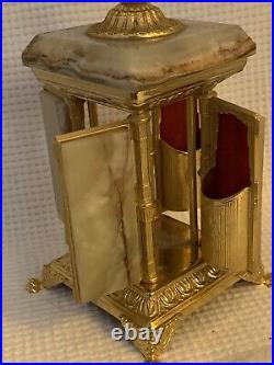 Rare Vintage Brevettato Pink Marble, Gold Gilt Lipstick, Cigarette Box