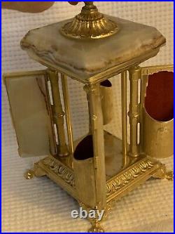 Rare Vintage Brevettato Pink Marble, Gold Gilt Lipstick, Cigarette Box