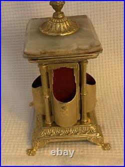 Rare Vintage Brevettato Pink Marble, Gold Gilt Lipstick, Cigarette Box