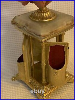 Rare Vintage Brevettato Pink Marble, Gold Gilt Lipstick, Cigarette Box