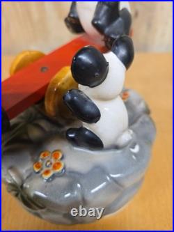 Rare Vintage Panda Bears Musical Seesaw Moves & Plays Music Japan #66 Old