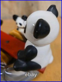 Rare Vintage Panda Bears Musical Seesaw Moves & Plays Music Japan #66 Old