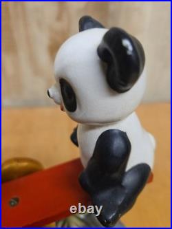 Rare Vintage Panda Bears Musical Seesaw Moves & Plays Music Japan #66 Old