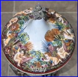 Rare Vintage REUGE SIMU Capodimonte Italy Cherub Music Carousel Lipstick Holder