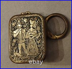 Rare Vintage Reuge Swiss Music Box Keychain Working Mid-Century Gem